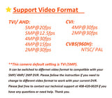 5 Megapixel 4in1 TVI/AHD/CVI/CVBS(960H) 2.8-12mm Lens Security Surveillance Dome Camera DWDR IR Cut OSD menu for Indoor Outdoor CCTV Home Office (White) - 101AVInc.