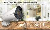 [VBT-2812RW] 1080P 4in1 TVI/AHD/CVI/CVBS 2.8-12mm Varifocal Lens IR In/Outdoor Bullet Camera 12V (White)